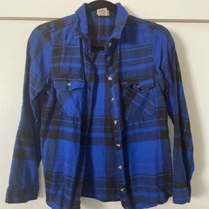 Flannel Blue and Black plaid